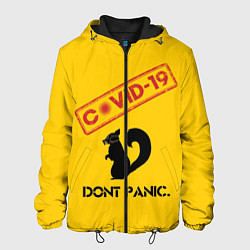 Куртка с капюшоном мужская Dont Panic covid-19, цвет: 3D-черный