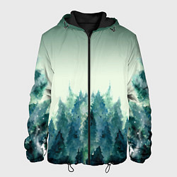 Мужская куртка Акварельный лес градиент
