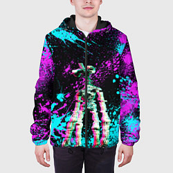Куртка с капюшоном мужская Siren Head - Ultra Glitch, цвет: 3D-черный — фото 2