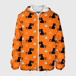 Куртка с капюшоном мужская Кот Boo, цвет: 3D-белый