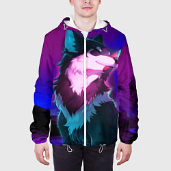 Куртка с капюшоном мужская Сказочный волк, цвет: 3D-белый — фото 2