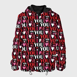 Куртка с капюшоном мужская Люблю Тебя!, цвет: 3D-черный