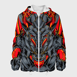 Куртка с капюшоном мужская Механический дракон, цвет: 3D-белый