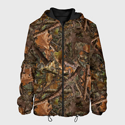 Куртка с капюшоном мужская Охотничий камуфляж, цвет: 3D-черный