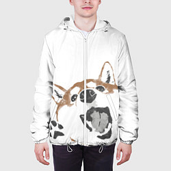 Куртка с капюшоном мужская Shiba Inu, цвет: 3D-белый — фото 2