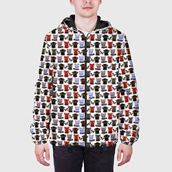 Куртка с капюшоном мужская Котики, цвет: 3D-черный — фото 2