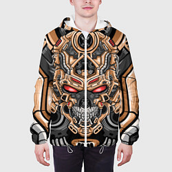 Куртка с капюшоном мужская CyberSkull, цвет: 3D-белый — фото 2