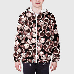 Куртка с капюшоном мужская Popping cats, цвет: 3D-белый — фото 2