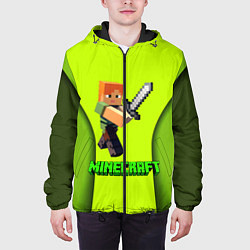 Куртка с капюшоном мужская Minecraft S, цвет: 3D-черный — фото 2
