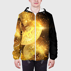 Куртка с капюшоном мужская БИТКОИН ЗОЛОТО BITCOIN GOLD, цвет: 3D-белый — фото 2