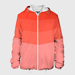 Куртка с капюшоном мужская Персиковый Градиент, цвет: 3D-белый