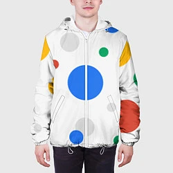 Куртка с капюшоном мужская Цветной горох, цвет: 3D-белый — фото 2