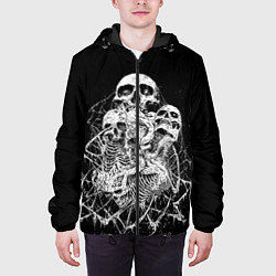 Куртка с капюшоном мужская ЧЕРЕПА, цвет: 3D-черный — фото 2