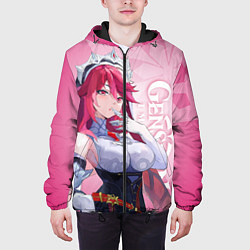 Куртка с капюшоном мужская GENSHIN IMPACT, РОЗАРИЯ, цвет: 3D-черный — фото 2