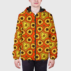 Куртка с капюшоном мужская Древний африканский узор, цвет: 3D-черный — фото 2