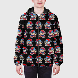 Куртка с капюшоном мужская Friday Night Funkin, паттерн, цвет: 3D-черный — фото 2