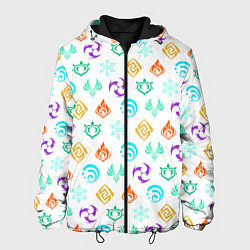 Куртка с капюшоном мужская GENSHIN IMPACT ЭМБЛЕМЫ, цвет: 3D-черный