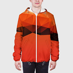 Куртка с капюшоном мужская Геометрические облака, цвет: 3D-белый — фото 2