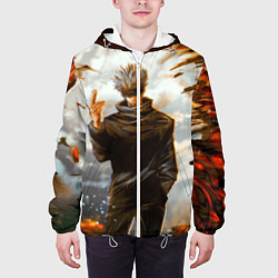 Куртка с капюшоном мужская Магическая битва, цвет: 3D-белый — фото 2