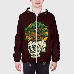 Куртка с капюшоном мужская Дерево растущее из черепа, цвет: 3D-белый — фото 2