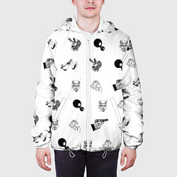 Куртка с капюшоном мужская Кровосток Паттерн Z, цвет: 3D-белый — фото 2