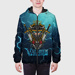 Куртка с капюшоном мужская Valheim Neon Samurai, цвет: 3D-черный — фото 2