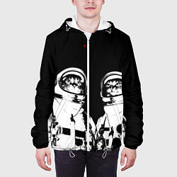 Куртка с капюшоном мужская Коты Космонавты, цвет: 3D-белый — фото 2