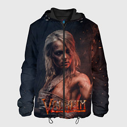 Куртка с капюшоном мужская Valheim девушка воин, цвет: 3D-черный