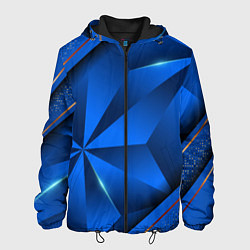 Куртка с капюшоном мужская 3D абстрактные фигуры BLUE, цвет: 3D-черный