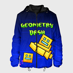 Куртка с капюшоном мужская Geometry Dash, цвет: 3D-черный