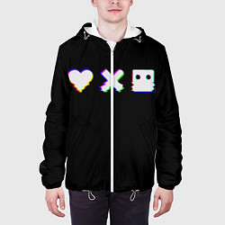 Куртка с капюшоном мужская Love Death and Robots Glitch, цвет: 3D-белый — фото 2