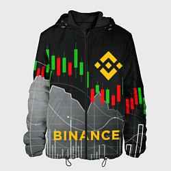 Куртка с капюшоном мужская BINANCE БИНАНС ГРАФИК, цвет: 3D-черный