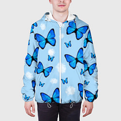 Куртка с капюшоном мужская Бабочки Моргенштерна, цвет: 3D-белый — фото 2