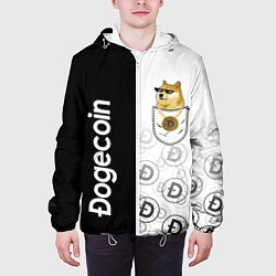Куртка с капюшоном мужская DOGECOIN DOGE КАРМАН, цвет: 3D-белый — фото 2
