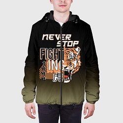 Куртка с капюшоном мужская FIGHT TIGER тигр боец, цвет: 3D-черный — фото 2