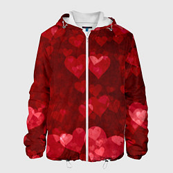 Куртка с капюшоном мужская СЕРДЕЧКИ HEARTS Z, цвет: 3D-белый