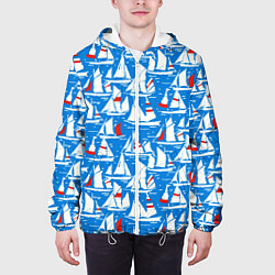 Куртка с капюшоном мужская Яхты, цвет: 3D-белый — фото 2