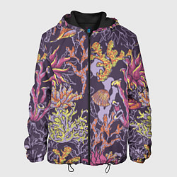 Куртка с капюшоном мужская Кораллы, цвет: 3D-черный