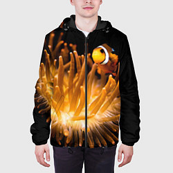 Куртка с капюшоном мужская Клоуны в актинии, цвет: 3D-черный — фото 2