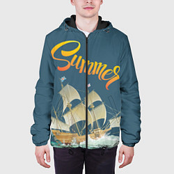 Куртка с капюшоном мужская Summer by the sea, цвет: 3D-черный — фото 2