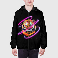 Куртка с капюшоном мужская Тигр, цвет: 3D-черный — фото 2