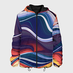 Куртка с капюшоном мужская Colored lines, цвет: 3D-черный