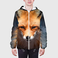 Куртка с капюшоном мужская Хитрая лисица, цвет: 3D-белый — фото 2