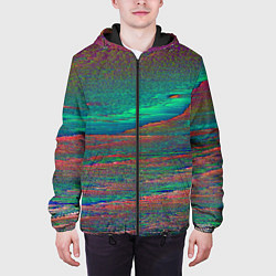 Куртка с капюшоном мужская ГЛИТЧ ПОМЕХИ Z, цвет: 3D-черный — фото 2