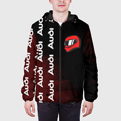 Куртка с капюшоном мужская Ауди - Pro Racing Паттерн, цвет: 3D-черный — фото 2