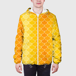 Куртка с капюшоном мужская Желтая чешуя, цвет: 3D-белый — фото 2