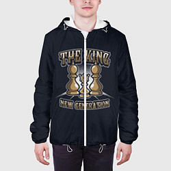 Куртка с капюшоном мужская Шахматный Король, цвет: 3D-белый — фото 2