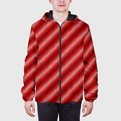 Куртка с капюшоном мужская Текстура в стиле пиксель-арт, цвет: 3D-черный — фото 2