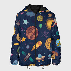 Куртка с капюшоном мужская Космический мир, цвет: 3D-черный