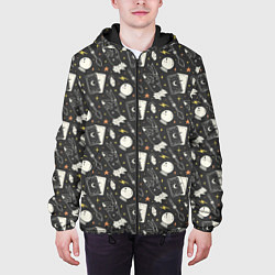 Куртка с капюшоном мужская Мистический фон, цвет: 3D-черный — фото 2
